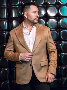 Men’s Velvet Blazer Camel Bolf 24410