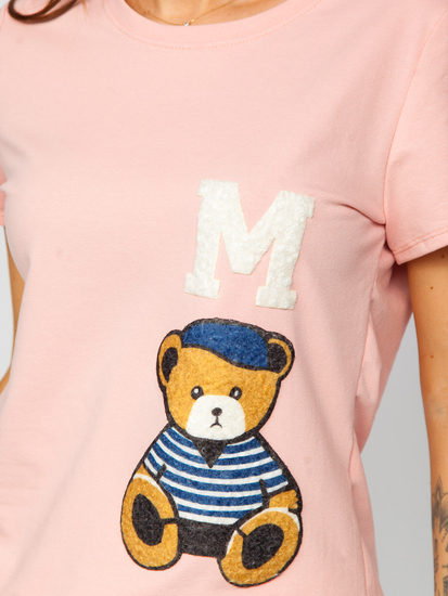 Women's Printed T-shirt Pink Bolf 52352