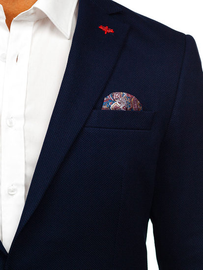 Men’s Elegant Suit Jacket Navy blue Bolf 02