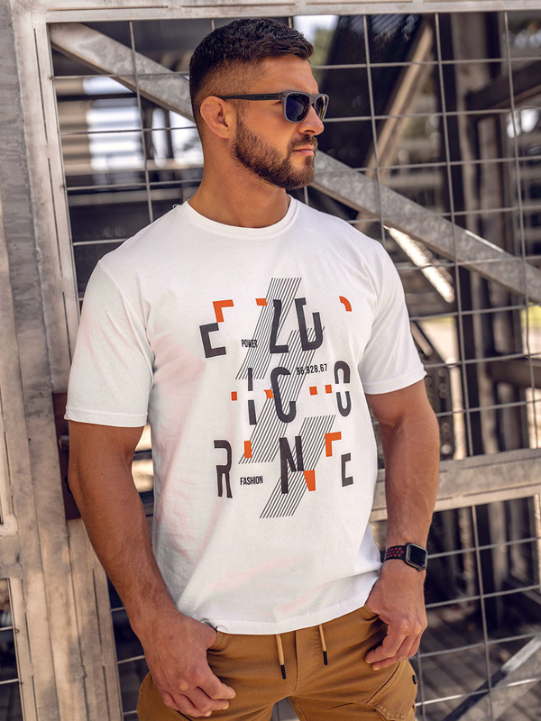 Men's Cotton Printed T-shirt White Bolf 14752A