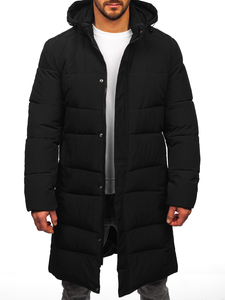 Men’s Longline Quilted Winter Jacket Black Bolf 31M5009