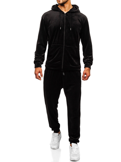 Men’s Velour Sport Outfit with hood Black Bolf 8C1538