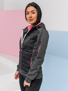 Women's Lightweight Quilted Jacket with hood Black Bolf KSW4001