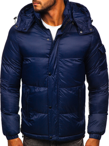 Men's Quilted Winter Jacket Navy Blue Bolf 1161