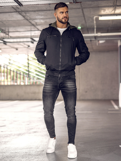 Men's Lightweight Cotton Jacket Black Bolf 84M3010A