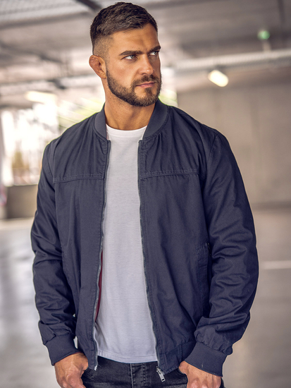Men's Reversible Lightweight Bomber Jacket Navy blue Bolf 84M3005A