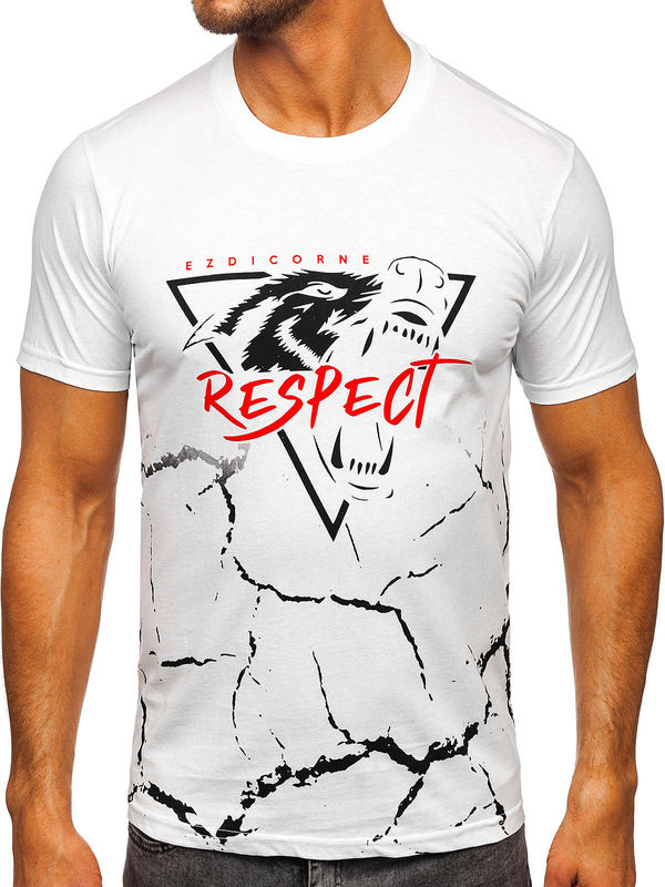 Men's Cotton Printed T-shirt White Bolf 5035