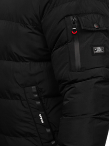 Men's Quilted Reversible Winter Jacket Black-Red Bolf 7410