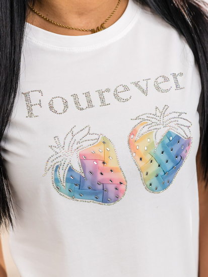 Women's Printed T-shirt White Bolf 95T2518