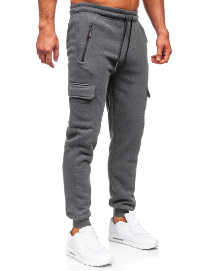 Men's Cargo Jogger Sweatpants Anthracite Bolf JX6028