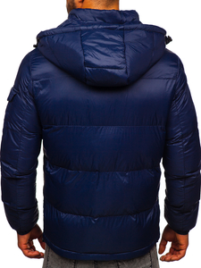 Men's Quilted Winter Jacket Navy Blue Bolf 1161