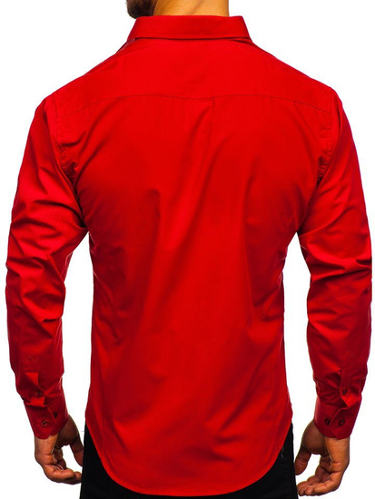 Men’s Elegant Long Sleeve Shirt Red Bolf 1703