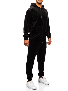 Men’s Velour Sport Outfit with hood Black Bolf 8C1538