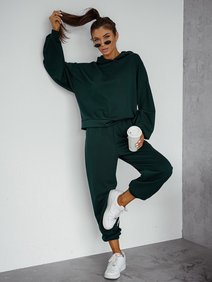 Women’s 2-piece Sport Outfit with butter hood Bottle Green Bolf 525