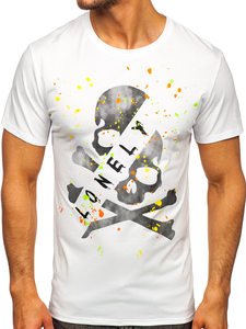 Men's Printed T-shirt White Bolf Y70008