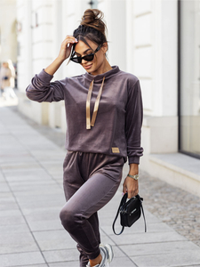 Women's 2-Piece Velour Tracksuit Graphite Bolf 637