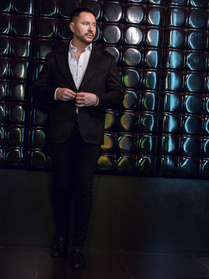 Men’s Velvet Blazer Black Bolf 24410