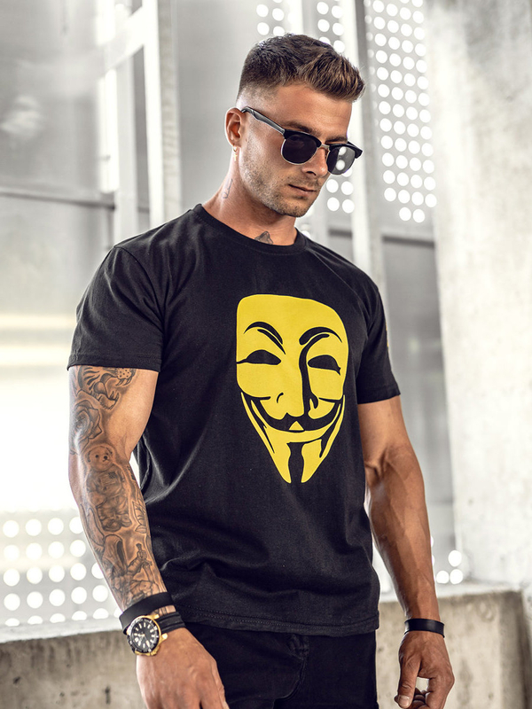 Men's Printed T-shirt Black Bolf 14400A