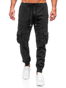 Men's Denim Cargo Joggers Black Bolf MP0105N