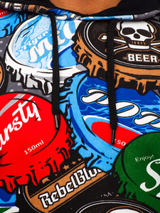 Men's Printed Hoodie Multicolor Bolf 141031