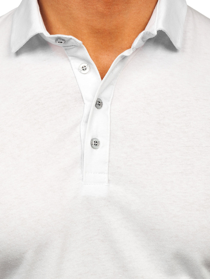 Men’s Long Sleeve Cotton Polo Shirt White Bolf 5119