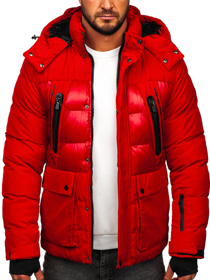 Men's Quilted Winter Jacket Red Bolf 99527