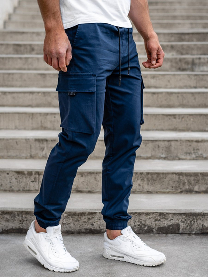 Men's Cargo Joggers Navy Blue Bolf 701
