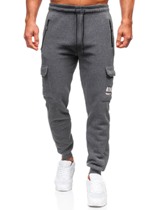 Men's Cargo Jogger Sweatpants Anthracite Bolf JX6028