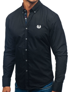 Men's Elegant Long Sleeve Shirt Black Bolf 2772