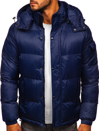 Men's Quilted Winter Jacket Navy Blue Bolf 1161