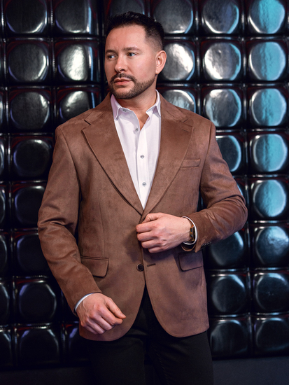 Men’s Velvet Blazer Brown Bolf 24410