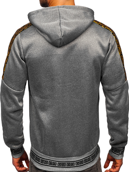Men's Warm Printed Hoodie Grey Bolf HM526
