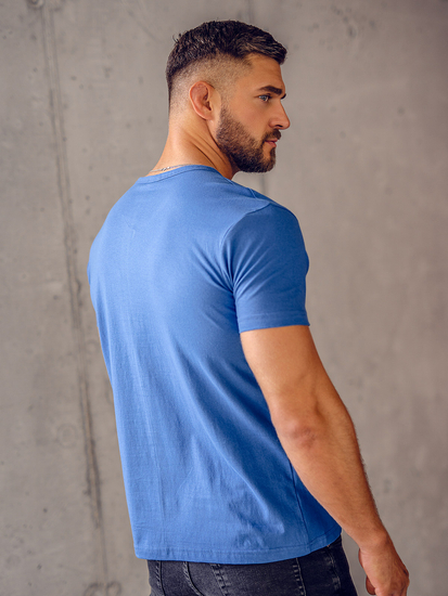 Men’s Basic V-neck T-shirt Blue Bolf 192131A