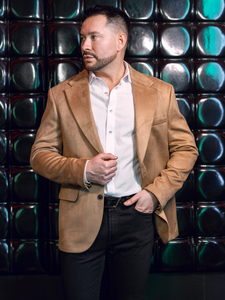 Men’s Velvet Blazer Camel Bolf 24410