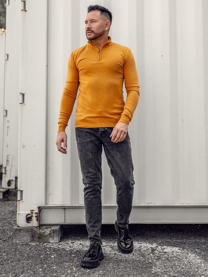 Men's Stand Up Sweater Camel Bolf YY08