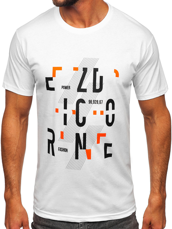 Men's Cotton Printed T-shirt White Bolf 14752