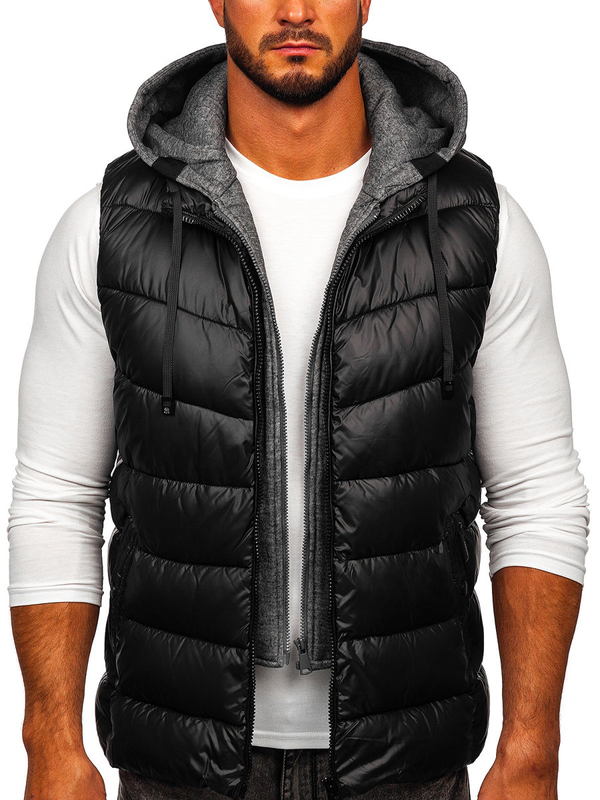 Men's Hooded Gilet Black Bolf 2909