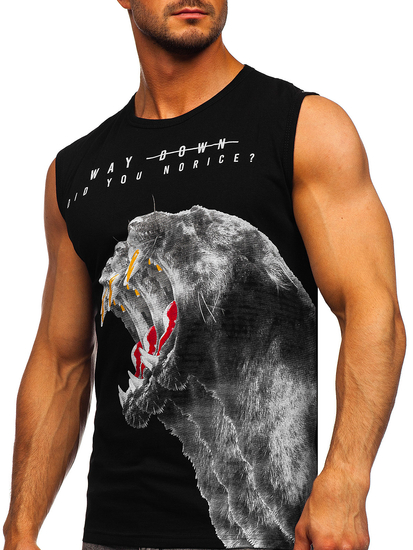Men's Printed Tank Top Black Bolf 14808
