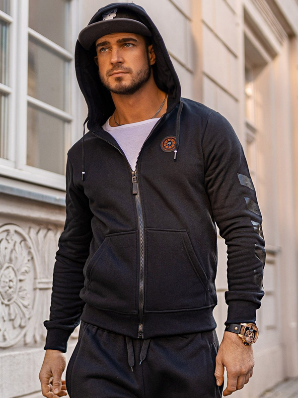 Men's Printed Hoodie Black Bolf 33101