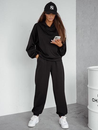 Women’s 2-piece Sport Outfit with butter hood Black Bolf 525