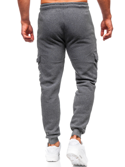 Men's Cargo Jogger Sweatpants Anthracite Bolf JX6028