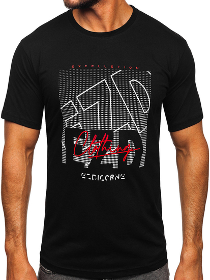 Men's Cotton Printed T-shirt Black Bolf 14748