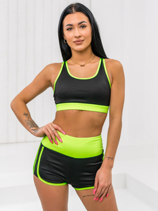Women's 2-Piece Sport Outfit Black-Yellow Bolf XL011
