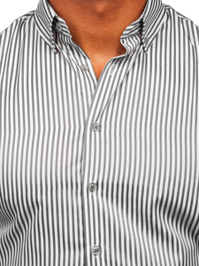 Men's Striped Long Sleeve Shirt Graphite Bolf 22731