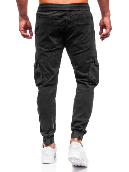Men's Denim Cargo Joggers Black Bolf MP0105N