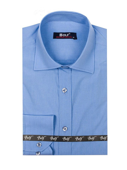 Men’s Elegant Long Sleeve Shirt Sky Blu Bolf 1703
