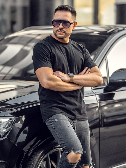 Men's Basic Cotton T-shirt Black Bolf 14291A