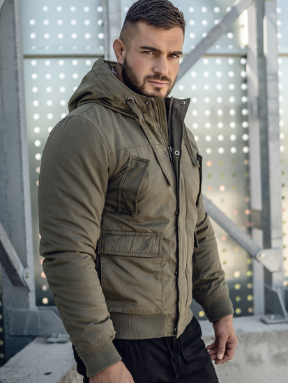 Men's Thick Winter Cotton Jacket Green Bolf 1890A