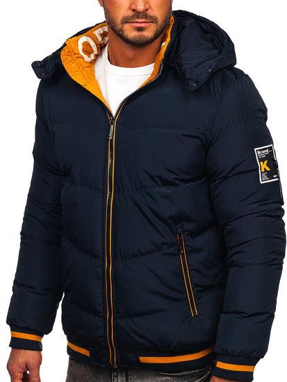 Men's Winter Quilted Jacket Navy Blue Bolf 6902