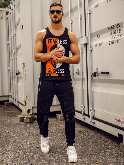 Men’s Printed Tank Top Black Bolf 14841A